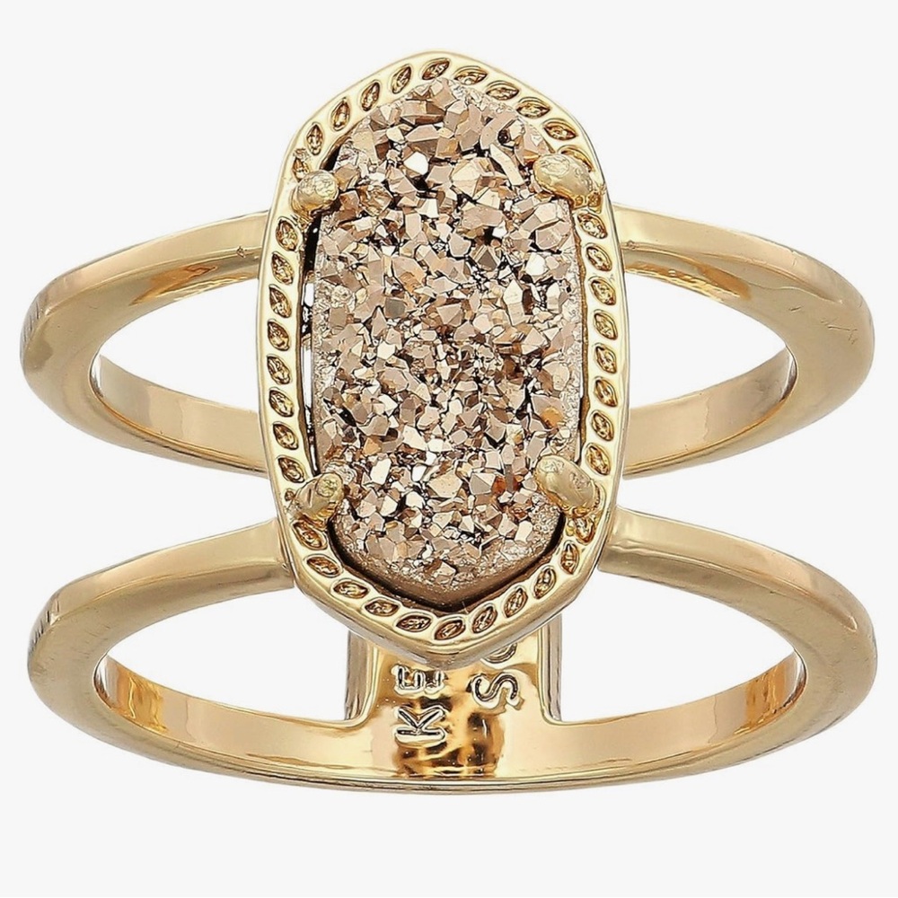 Kendra Scott Gold Double Band Druzy Ring